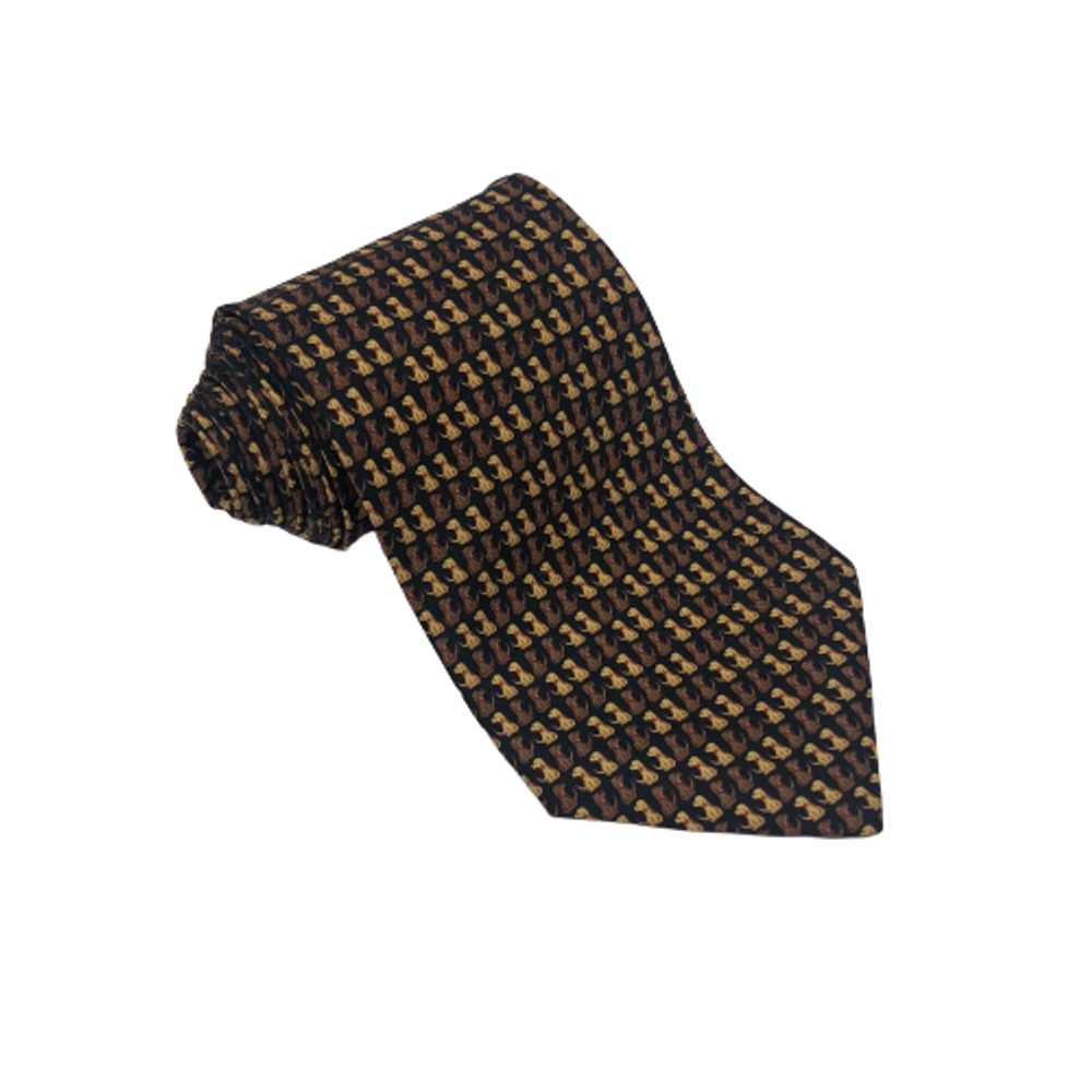 Salvatore Ferragamo Black Dog Tie
